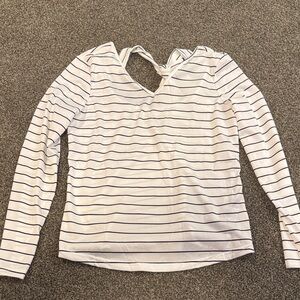 Striped Long Sleeve Top - White and Black